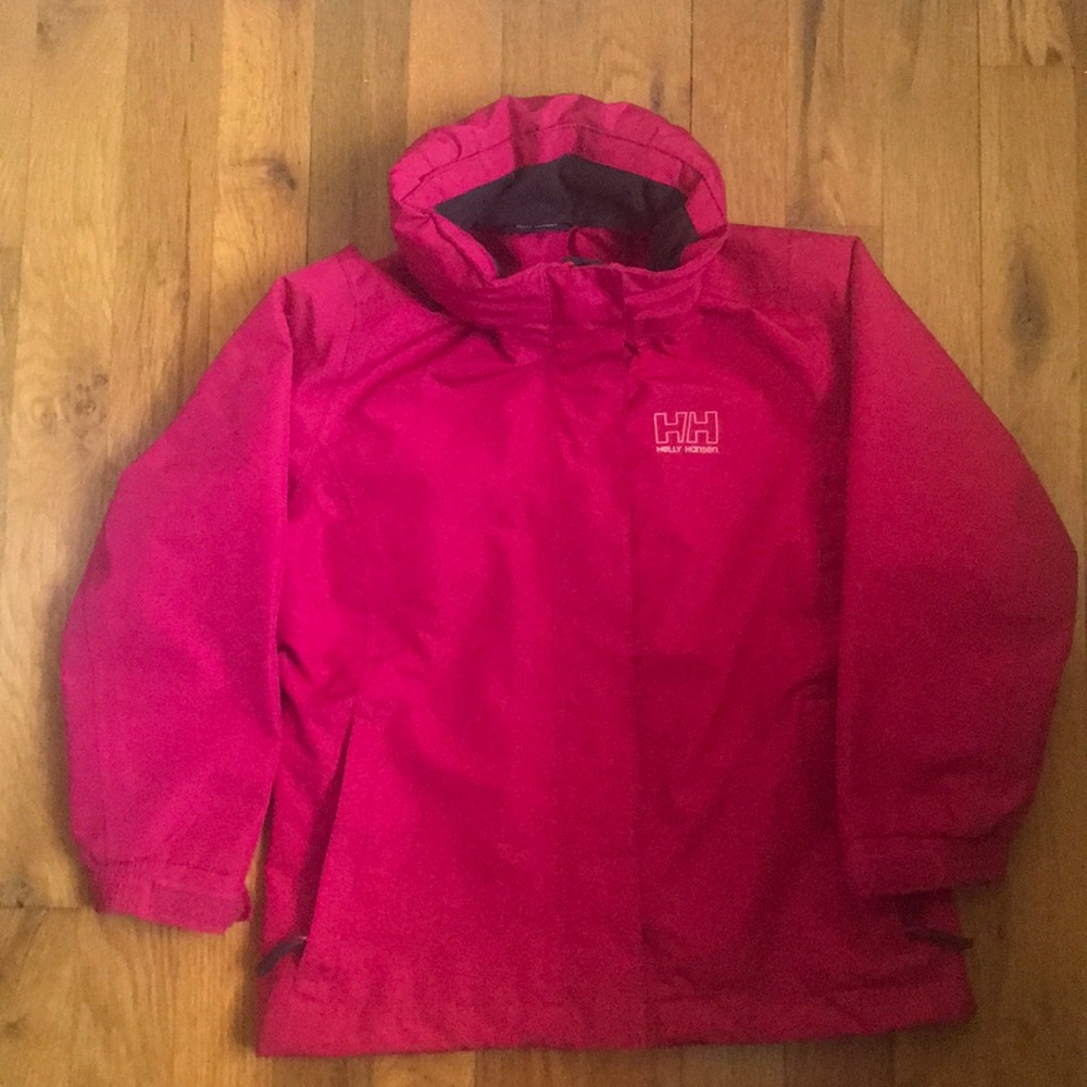 Girls pink Helly Hansen rain coat- size 6